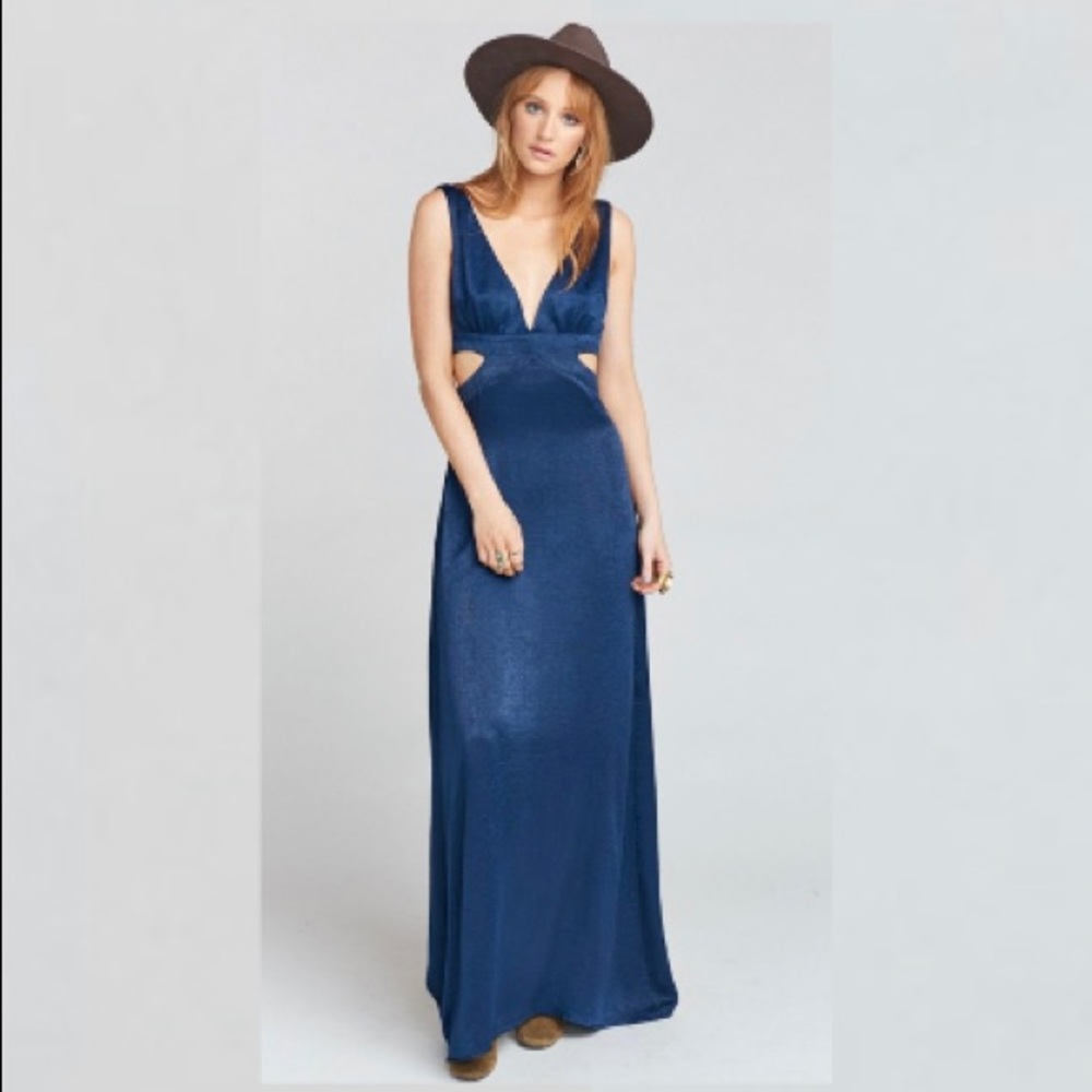 Show Me Your Mumu Irina Navy Blue Maxi Dress (NWT)